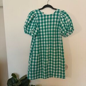 Green Checkered Mini Dress